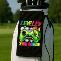 Leveled Up To 2nd Grade Gamer Back To School First Day Boys Golf Towel