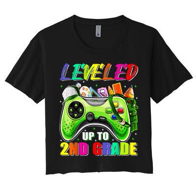 Leveled Up To 2nd Grade Gamer Back To School First Day Boys Crop Top