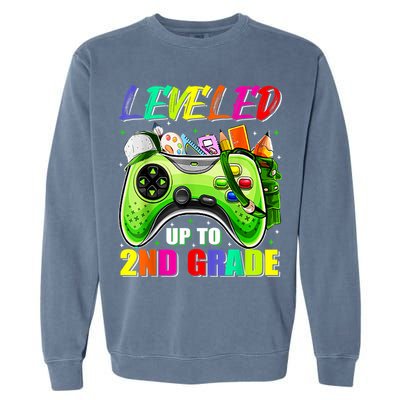 Leveled Up To 2nd Grade Gamer Back To School First Day Boys Garment-Dyed Sweatshirt