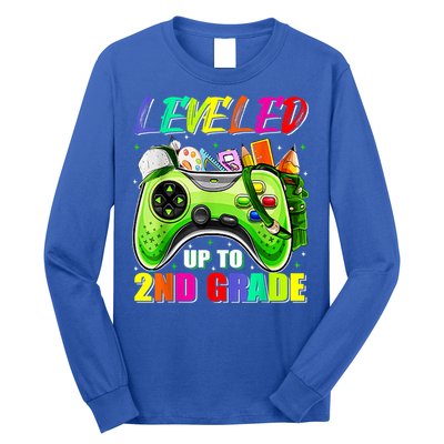 Leveled Up To 2nd Grade Gamer Back To School First Day Boys Long Sleeve Shirt
