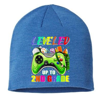 Leveled Up To 2nd Grade Gamer Back To School First Day Boys Sustainable Beanie