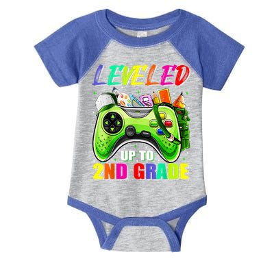 Leveled Up To 2nd Grade Gamer Back To School First Day Boys Infant Baby Jersey Bodysuit
