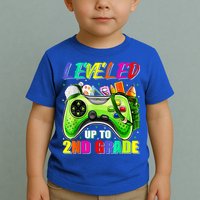 Leveled Up To 2nd Grade Gamer Back To School First Day Boys Toddler T-Shirt