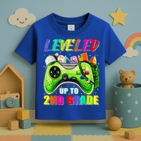 Leveled Up To 2nd Grade Gamer Back To School First Day Boys Toddler T-Shirt
