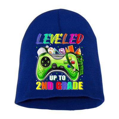 Leveled Up To 2nd Grade Gamer Back To School First Day Boys Short Acrylic Beanie