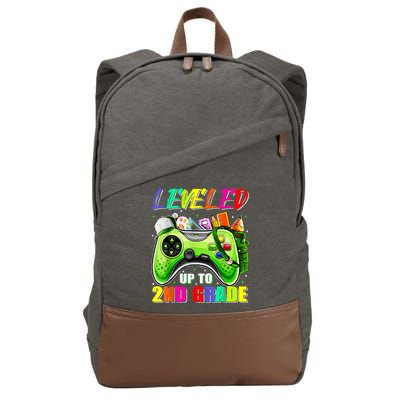 Leveled Up To 2nd Grade Gamer Back To School First Day Boys Cotton Canvas Backpack