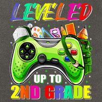 Leveled Up To 2nd Grade Gamer Back To School First Day Boys Cotton Canvas Backpack