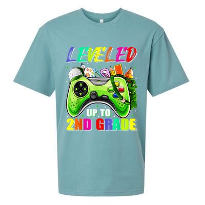 Leveled Up To 2nd Grade Gamer Back To School First Day Boys Sueded Cloud Jersey T-Shirt