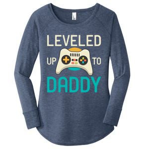 Leveled Up To Daddy Cool Videogame Player Gamer Fatherhood Gift Women's Perfect Tri Tunic Long Sleeve Shirt