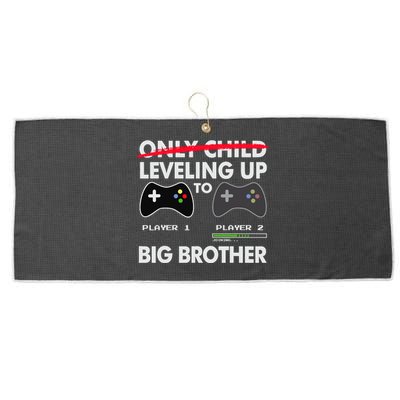 Leveling Up To Big Brother Video Game Player Large Microfiber Waffle Golf Towel