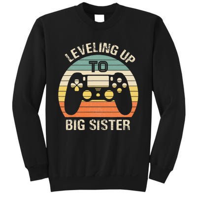 Leveling up to big sister cute gamer vintage  Sweatshirt