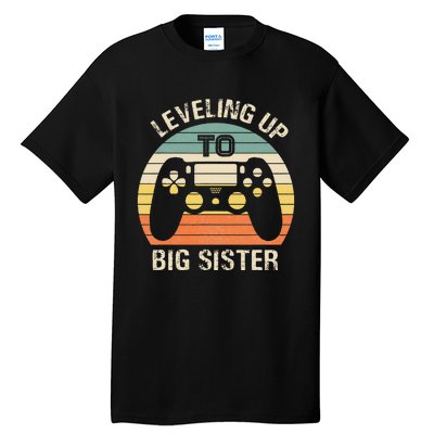 Leveling up to big sister cute gamer vintage  Tall T-Shirt