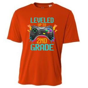 Leveled Up To 2nd Grade Video Gamer Back To School Boy Kid Cooling Performance Crew T-Shirt