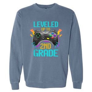 Leveled Up To 2nd Grade Video Gamer Back To School Boy Kid Garment-Dyed Sweatshirt