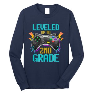 Leveled Up To 2nd Grade Video Gamer Back To School Boy Kid Long Sleeve Shirt