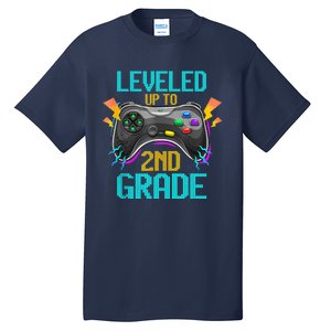 Leveled Up To 2nd Grade Video Gamer Back To School Boy Kid Tall T-Shirt