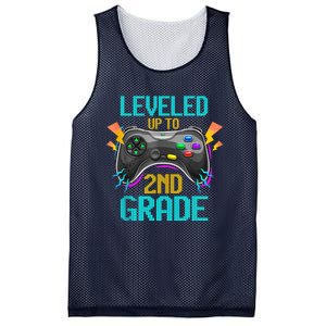 Leveled Up To 2nd Grade Video Gamer Back To School Boy Kid Mesh Reversible Basketball Jersey Tank