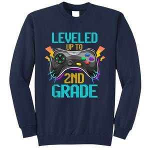 Leveled Up To 2nd Grade Video Gamer Back To School Boy Kid Tall Sweatshirt