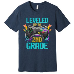 Leveled Up To 2nd Grade Video Gamer Back To School Boy Kid Premium T-Shirt