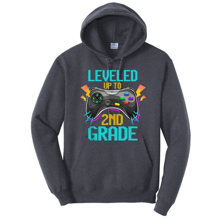 Leveled Up To 2nd Grade Video Gamer Back To School Boy Kid Tall Hoodie