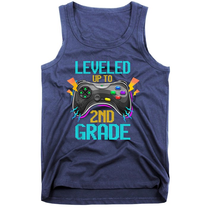 Leveled Up To 2nd Grade Video Gamer Back To School Boy Kid Tank Top