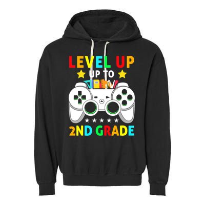Level Up To 2nd Grade Team Second Grade Garment-Dyed Fleece Hoodie