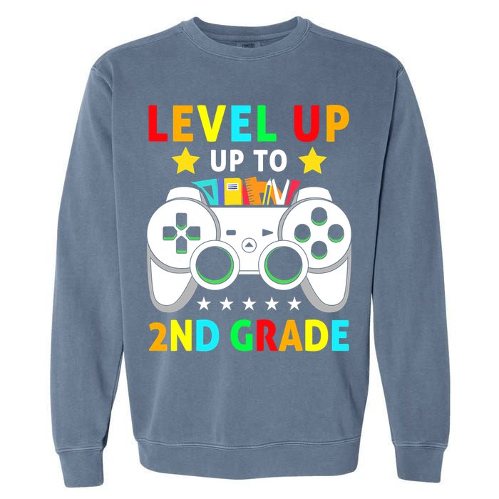 Level Up To 2nd Grade Team Second Grade Garment-Dyed Sweatshirt