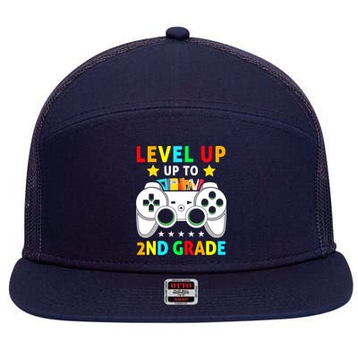 Level Up To 2nd Grade Team Second Grade 7 Panel Mesh Trucker Snapback Hat