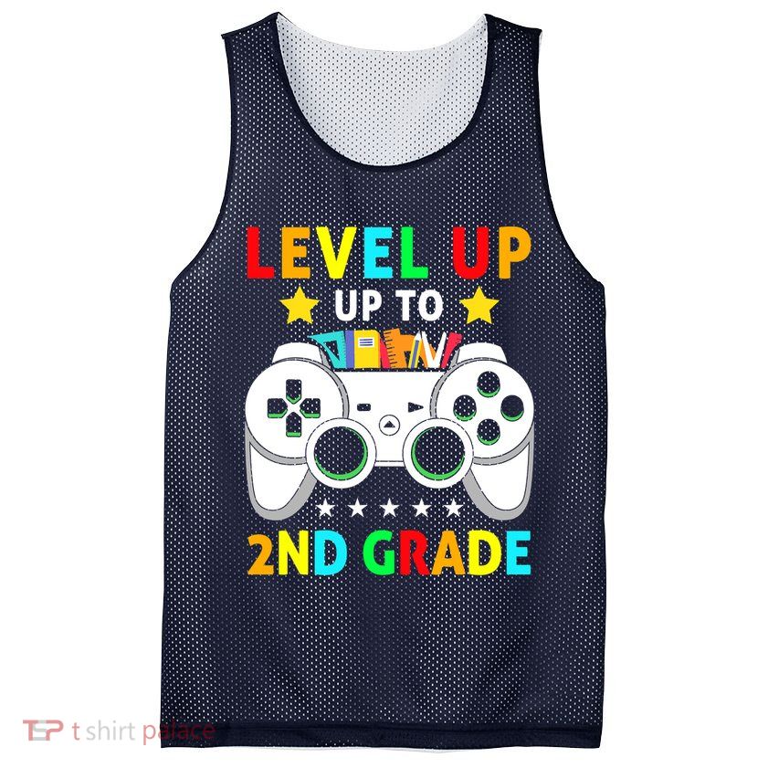 Level Up To 2nd Grade Team Second Grade Mesh Reversible Basketball Jersey Tank