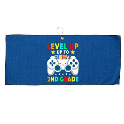 Level Up To 2nd Grade Team Second Grade Large Microfiber Waffle Golf Towel