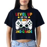 Level Up To 2nd Grade Team Second Grade Crop Top