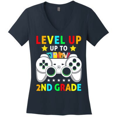 Level Up To 2nd Grade Team Second Grade Women's V-Neck T-Shirt