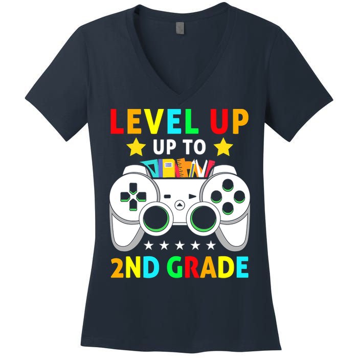 Level Up To 2nd Grade Team Second Grade Women's V-Neck T-Shirt