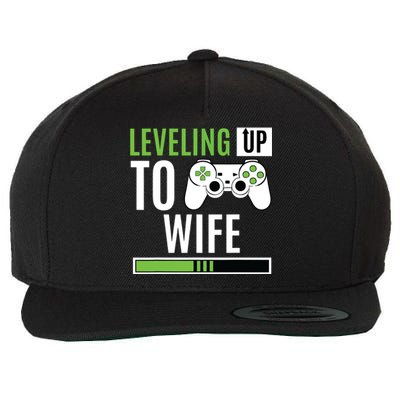 Leveling Up To Wife Gaming Engagement Bride Announcement Wool Snapback Cap