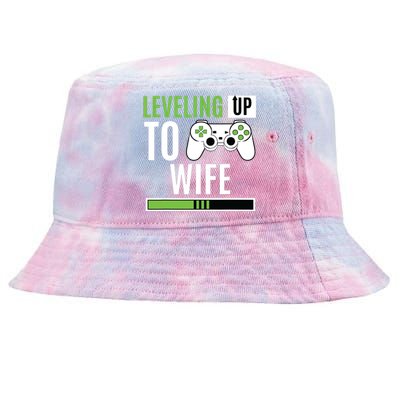 Leveling Up To Wife Gaming Engagement Bride Announcement Tie-Dyed Bucket Hat