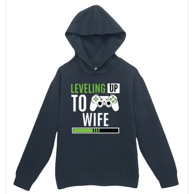 Leveling Up To Wife Gaming Engagement Bride Announcement Urban Pullover Hoodie