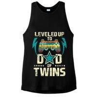 Leveled Up To Dad Of Twins Twin Dad Father Of Twins Ladies PosiCharge Tri-Blend Wicking Tank