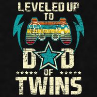 Leveled Up To Dad Of Twins Twin Dad Father Of Twins Ladies PosiCharge Tri-Blend Wicking Tank