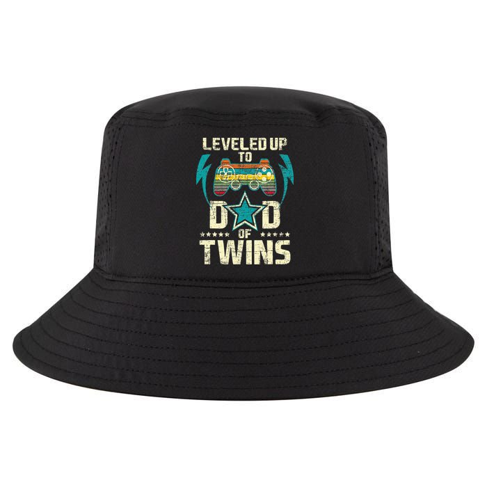 Leveled Up To Dad Of Twins Twin Dad Father Of Twins Cool Comfort Performance Bucket Hat