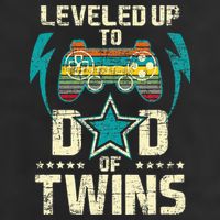 Leveled Up To Dad Of Twins Twin Dad Father Of Twins 7 Panel Mesh Trucker Snapback Hat