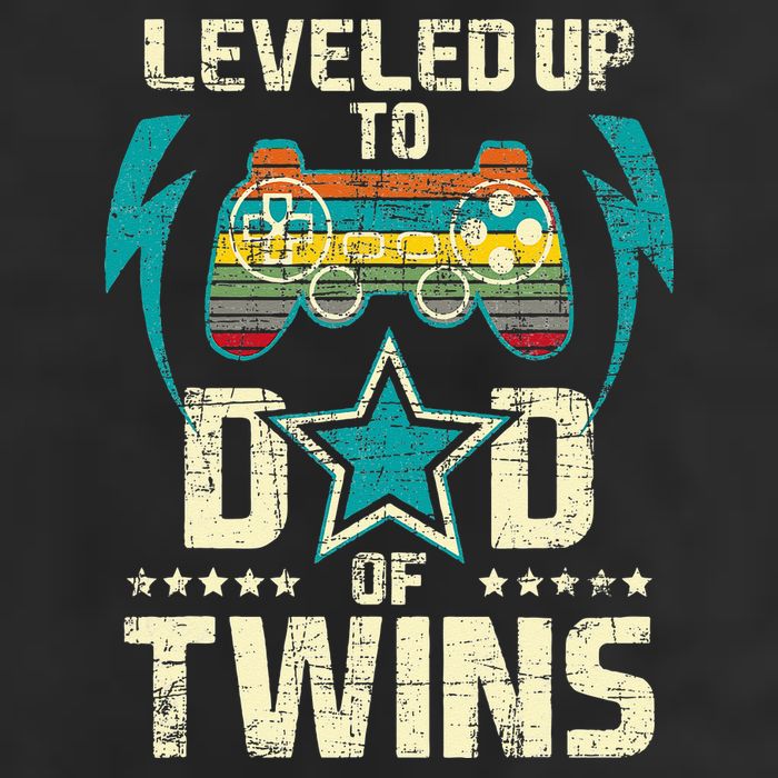 Leveled Up To Dad Of Twins Twin Dad Father Of Twins 7 Panel Mesh Trucker Snapback Hat