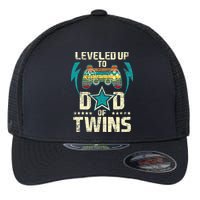 Leveled Up To Dad Of Twins Twin Dad Father Of Twins Flexfit Unipanel Trucker Cap