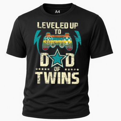 Leveled Up To Dad Of Twins Twin Dad Father Of Twins Performance Shirt