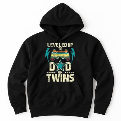 Leveled Up To Dad Of Twins Twin Dad Father Of Twins Hoodie