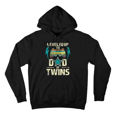 Leveled Up To Dad Of Twins Twin Dad Father Of Twins Hoodie