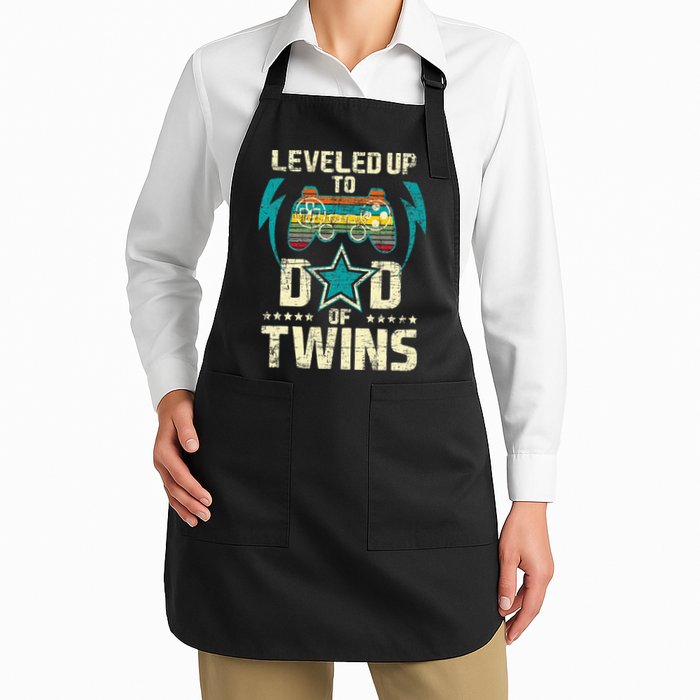 Leveled Up To Dad Of Twins Twin Dad Father Of Twins Apron