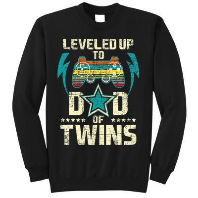 Leveled Up To Dad Of Twins Twin Dad Father Of Twins Sweatshirt