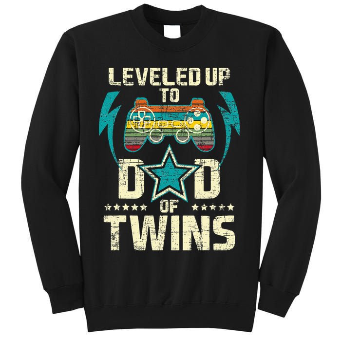 Leveled Up To Dad Of Twins Twin Dad Father Of Twins Sweatshirt