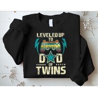 Leveled Up To Dad Of Twins Twin Dad Father Of Twins Sweatshirt