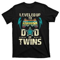 Leveled Up To Dad Of Twins Twin Dad Father Of Twins T-Shirt